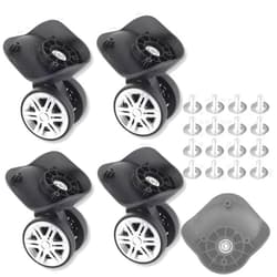 HuGuWdy Luggage Wheels Replacement Kit 2 Pair, Suitcase Wheels Replacement with 16 Pcs Screw，360° Universal Double Row Wheel Silent Impact Resistance Wear Resistant detachable luggage wheel replacement