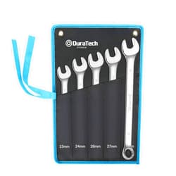 DURATECH Long Pattern Combination Wrench Set, Metric, 5-Piece, 23-30mm, 12 Point, CR-V Steel, with Pouch
