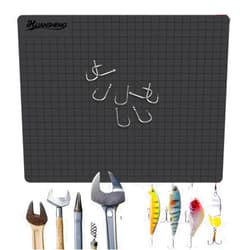 Ouliget Magnetic Tool Parts Mat,Fishing Tie Hook Magnetic Pad, Keep Beads Screw Hooks from Sliding Away,Flexible Pad with Grid Scale for Fishing Garage Crafts Gardening