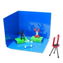 Zing STIKBOT Zing Zanimation What The Bot Special Action Figures and Animation Set, Includes 3, 1 Mobile Phone Tripod and 2-in-1 Stage, Stop Motion Animation, Great for Kids Ages 4 and Up