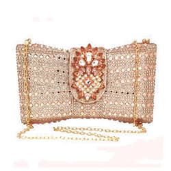 Chaliwini Crystal Clutch Bling Purses For Women Novelty Bow Evening Bag Silver Rhinestone Party Handbag