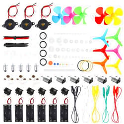 Sntieecr 6 Set 131 PCS DC Motors Kit, Mini Electric Motor 1.5-3V 15000RPM with 66 PCS Plastic Gears, Shaft Propeller, Bulbs, Buzzer Sounder, Science Experiment Set for Kid DIY STEM Engineering Project