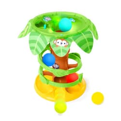 Bright Starts Tropical Twirl Ball Play Toy with Lights & Music, 5 Balls Included, Unisex, 6 Months+