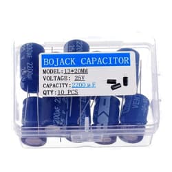 BOJACK 13X20mm 2200uF 25V 2200MFD 25Voltage ±20% Aluminum Electrolytic Capacitors (Pack of 10)