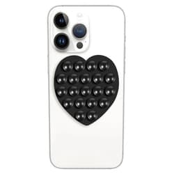 Mijafaron Suction Phone Case Mount, Silicon Adhesive Phone Accessory for iPhone and Android, Hands-Free Fidget Toy Mirror Shower Phone Holder, Tiktok Videos and Selfies(Love Shaped, Black)