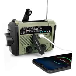 Aritan Emergency Radio AM FM NOAA Weather Alert Solar 4 Ways Powered Portable Radio with Flashlight Reading Lamp 2000mAh Cell Phone Charger and SOS Alarm for Household and Outdoor Emergency
