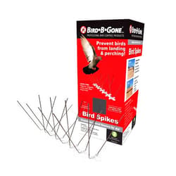 BIRD·B·GONE Bird B Gone - Pre-Assembled EnviroSpike Stainless Steel Anti Bird Spikes (10') - UV-Stabilized Polycarbonate Base - Humane Deterrent - Stops Pigeons & Birds from Roosting On Rooftops, Ledges, Fences