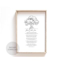 Dwi24isty Farmhouse Frame Wood Sign, The Oak Tree Poem by Johnny Ray Ryder Jr, 8 x 12 Inch Rustic Wood Sign with Frame