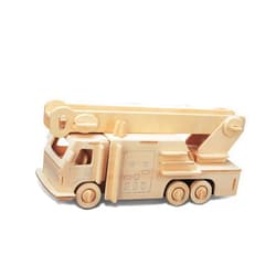 Puzzled 3D Puzzle Fire Engine Vehicle Wood Craft Construction Kit Fun & Educational DIY Wooden Toy Assemble Model Unfinished Crafting Hobby Fire Truck Puzzle to Build & Paint for Decoration 67pcs Pack