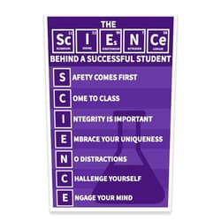 DHDM Designs Classroom Poster Science Behind a Successful Student Anagram Print | 12-Inch by 18-Inch | Science Class Posters JSC822