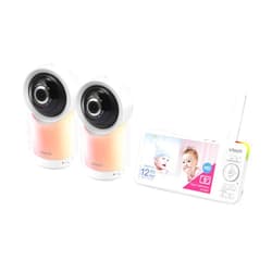 VTech RM5766-2HD RM57662HD Smart Wi-Fi 1080p 2-Camera 360°-Pan-and-Tilt Video Baby Monitor System with 5-in. Display, Night-Light, and Remote Access, White