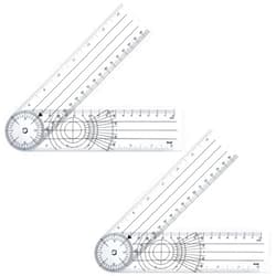 Weewooday 2 Pcs Plastic Goniometer Quick Protractor Clear Angle Finder Ruler with 7 Inch Arm Angle Measurement Tool for School Office Measuring Drawing Woodworking Designers Architects Students Work