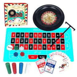 GOTHINK Roulette Wheel Game Set, Includes Roulette and Texas Hold’em Poker, Perfect for Parties and Holidays, Get for a Fun Casino Night! (Classic)