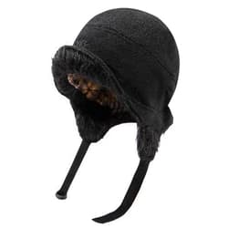 Gvatasz Fleece Trapper Hats with Visor Women Winter Ear Flap Ski Cap Warm Russian Ushanka Hat Windproof Eskimo Aviator Hat