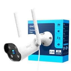 GNCC Outdoor Security Camera Wireless, 2K Cameras for Home Security, Color Night Vision, Motion Detection, 2-Way Audio, Cloud Storage Subscription Required, IP65 Waterproof, Only 2.4GHz (White-1P)