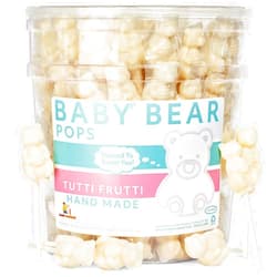 Espeez White Bear Pops Lollipop Suckers: Individually Wrapped Baby Bear Candy on a Stick by Espeez - Tutti Frutti Bears (115 Count)