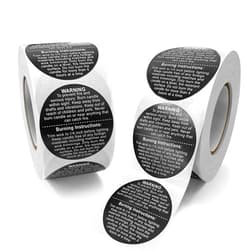BallHull 1000 PCS Candle Warning Labels, 1.5inch Round Candle Safety Labels Sticker for Candle Making DIY Candle Jars (Black)