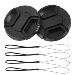 HNMZDS 2 Pcs 58mm Center Pinch Front Lens Cap Compatible with Canon EOS Rebel T7 T6 T5 T100 4000D T8i T7i T6s T5i T4i T3i T2i T1i SL3 SL2 SL1 XSi XTi with EF-S 18-55mm, with Lens Cap Keeper (58mm)
