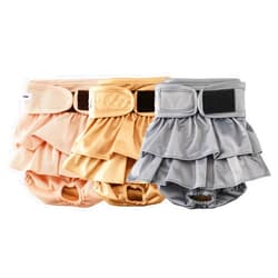 VUNCESSIN Reusable Dog Diapers Female Medium Washable, Premium Doggie Diapers for Female Dogs, Pack of 3, Highly Absorbent Female Dog Diapers for Heat, Incontinence and Puppy Training(M)