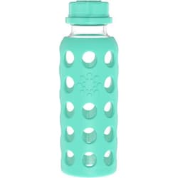 Lifefactory 9-Ounce Glass Water Bottle with Flat Cap and Silicone Sleeve Kale