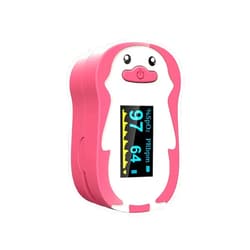 Vibeat Pulse Oximeter for Kids, Vibeat Fingertip Blood Oxygen Meter with Smart Reminder for Children, Home Oximeter Finger with Pulse, Batteries & Lanyard Included, FSA/HSA Eligible, Pink
