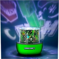 Paladone Minecraft Officially Licensed Creeper & Steve Projector Night Light, Gamer Projection Lamp Accessory, Minecraft Sounds, Gaming Bedroom Decor for Kids Mood Lighting with 4 Projector Sheets