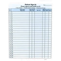 Stockchecks Patient Sign-in Label Sheets, Blue 125 Sheets Carbonless Forms, Hipaa Compliant