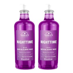 Village Naturals Therapy, Foaming Bath Oil and Body Wash, Nighttime Relief, 16 oz, Pack of 2