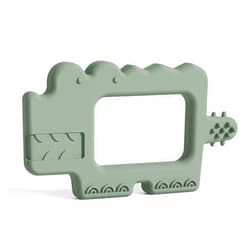 Moonkie Teething Toy, Safe & Easy to Hold BPA Free Silicone Baby Soothing Teethers, Prevent Finger Sucking Teether Toys Best for Babies 0-6 6-12 Months (Crocodile Sage)