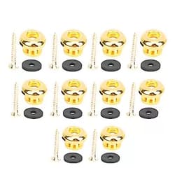 Cocosity Strap End Pins, Easy To Install And Use Light In Weight Guitar Strap Button, Durable for Bass Guitar(Golden)