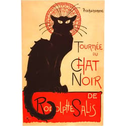 ART.COM Wall Art Print Montmarte, France - Chat Noir Cabaret Troupe Black Cat Promo Poster by Lantern Press, 12