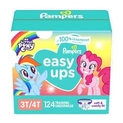 Pampers Training Pants - Easy Ups Girls & Boys - Size 3T-4T, 124 Count, My Little Pony Potty Underwear (Packaging May Vary)