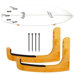 Surfboard Solutions Surfboard Rack Wall Mounted | fits Shortboards, Fishes, and Midlength Surfboards | Bamboo Construction | Hardware Included (Bamboo - Oil Finish)