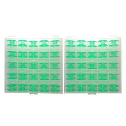 Colorsheng Green Plastic Sewing Machines Bobbins Compatible for Viking Husqvarna #4131825-45# (2 Box of 50pcs Bobbins)