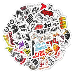 BulbaCraft 113Pcs Heavy Metal Band Stickers, Metal Stickers, Heavy Metal Gifts for Men and Women, Rock Stickers, Waterproof Stickers, Guitar Stickers, Music Stickers