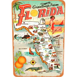 AMELIA SHARPE Vintage Retro Collectible tin Sign - 1954 Greetings from Florida -Wall Decoration 12x8 inch Poster Home bar Restaurant Garage Cafe Art Metal Sign Gift
