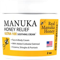 Super Natural Goods Manuka Honey Cream (2oz) Body Lotion Skincare Relief - Eczema Honey Cream for Psoriasis, Itchy, Dry Skin - Face Moisturizer For Kids, Adults, Baby Eczema Cream with Manuka Honey New Zealand