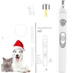 VIWIK Dog Nail Grinder, 2-Speed Rechargeable Dog Nail Trimmers for Large Medium & Small Dogs, Upgrade Professional Electric Pet Paws Nail Grinder, Quiet Puppy Grooming Tool Cat Dog Nail Dremel White