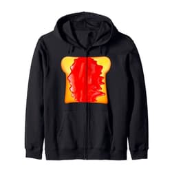 Lustige Essen & Sauce Fasching Kostüm Co. Jam Toast Costume Fancy Dress Couples Group Costumes Zip Hoodie