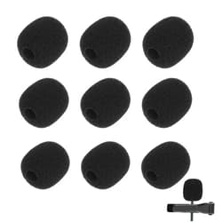 InnoHHustle 10 Pcs Mini Windscreen for Headset Microphone Small Lavalier Microphone Covers Foam Lavalier Microphone Windscreen Foam Cover Wind Screen for Mics Lapel Microphone Replacement Kit (Black)