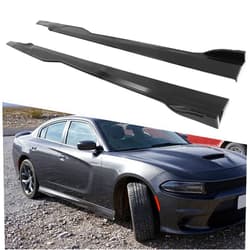 HECASA Side Skirts Body Kit Replacement Compatible with 2015-2023 Dodge Charger SRT Black Pair Rocker Panels Guard Side Extension Splitter