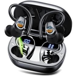 Poounur Wireless Earbuds, Bluetooth 5.3 Headphones Sport, In Ear buds Wireless Earbuds Bluetooth, 50H Playtime Dual LED Display, Deep Bass Stereo Noise Cancelling Headphones, IP7 Waterproof Running Earphones
