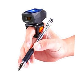 Eyoyo 1D Bluetooth Wearable Ring Barcode Scanner, Portable Mini Finger Bar Code Reader with 2.4GHz Wireless & USB Wired Connection for iPhone iPad Android iOS, for Book, Warehouse Inventory, Express