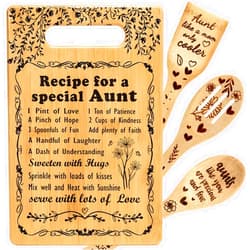 TuSuQing Aunt Gifts Best Aunt Ever Gifts Aunt Gifts from Niece and Nephew Announcement Promoted to Aunt Gifts Birthday Christmas Gifts for New Aunt Aunty Aunties Tia Titi Aunt Kitchen Gift Cutting Board Set