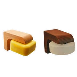 Kep-Mve (2sets) Wood Magnetic Bar Soap Holder for Shower Wall,Magnet Air Dry Soap Saver Self Draining, Eco-Friendly Wooden Soap Dish for Soaps & Beard Shampoo Bars
