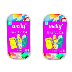 Welly Quick Fix, On The Go First Aid Kit, Assorted Bandages, Ointments, and Hand Sanitizer, Three Color Bandages - 2 Pack