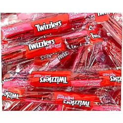 CrazyOutlet TWIZZLERS PULL 'N' PEEL Cherry Licorice Single Twist Candy, Individually Wrapped Bulk Pack, 2 Lbs