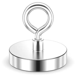 VNDUEEY Strong Neodymium Fishing Magnets, 500 lbs Pulling Force, Rare Earth Magnets Heavy Duty with Countersunk Hole Eyebolt for Retrieving in River Lake, Beach, Lawn -2.36 inch