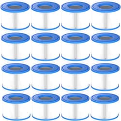 Slamate Type S1 Spa Filter for All Intex PureSpa 28429E, 28403E, 28407E, 28443E, 28453E, 28421E, 28423E, 28413E, and 28453E, 11692, SB-h10, JPC01 Swimming Pool Pump, 16 Pack