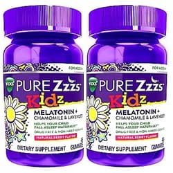 ZzzQuil VICKS Pure Zzzs Kidz, Melatonin Sleep Supplement Gummies for Kids and Children, Helps Your Child Fall Asleep Naturally, Low Dose Melatonin, Berry Flavored, 48 Gummies (Pack of 2)